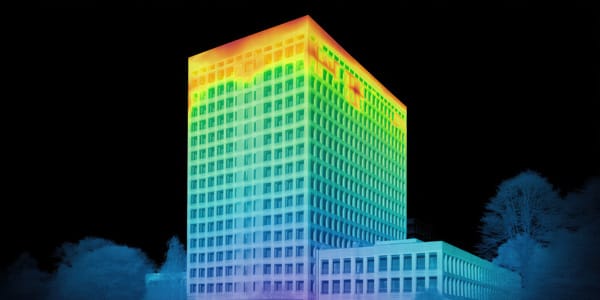 Thermal image of a building