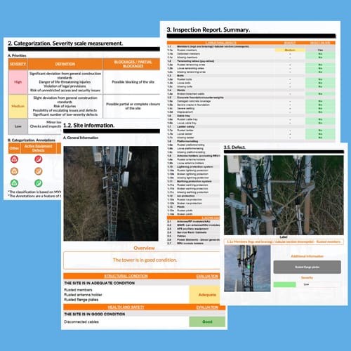 Example of a telecoms mast healthcheck report in the UK.